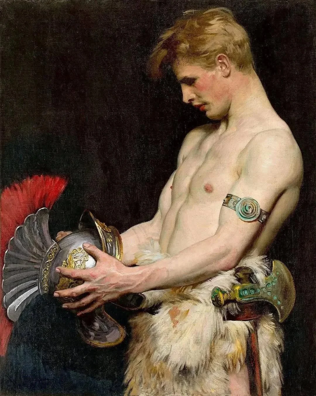 Osmar Schindler — Germanic Warrior with Helmet, 1902